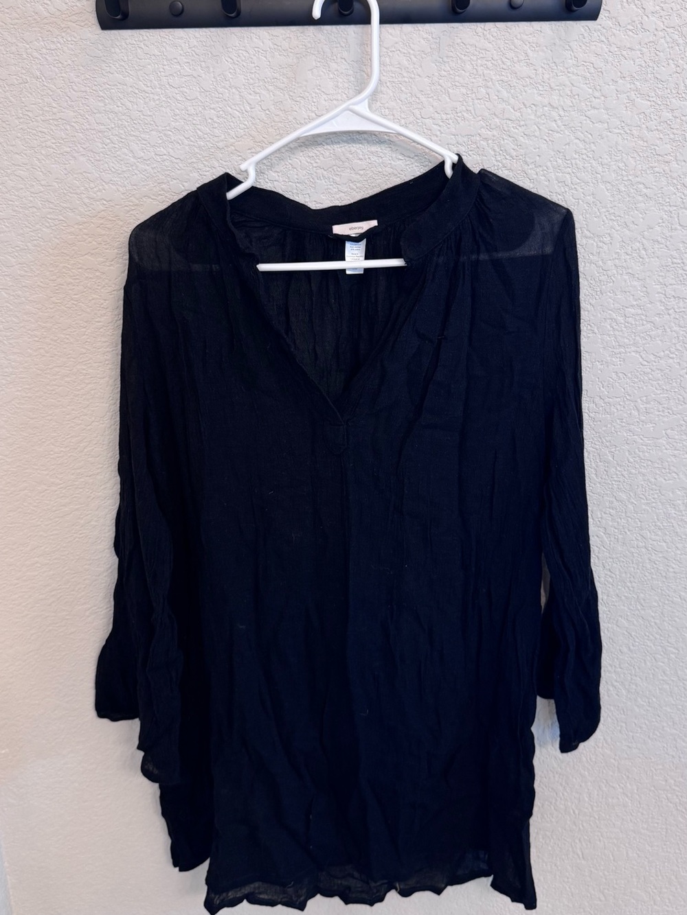 Eberjay Black Sheer Women's Swim Coverup Tunic